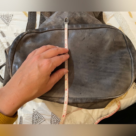 Grey genuine leather backpack - Picture 6 of 10